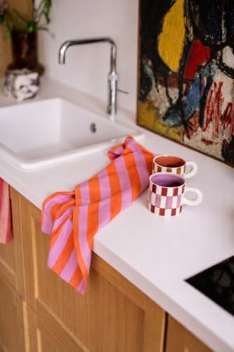 Image of Cotton Kitchen Hand and Lunch Towels - Solid Colors, Super Absorbent, 100% Cotton, Quick Dry, Multipurpose Dish Cloths for Home & Restaurant Use (Pack of 4, 18 X 24 Inches) Pink