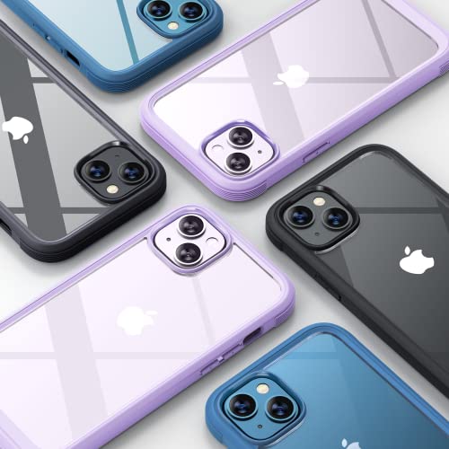 Diaclara Designed For Iphone 14 Case, Full Body Rugged Case With Built-In Touch Sensitive Anti-Scratch Screen Protector, With Camera Lens Protector For Iphone 14 6.1" (Peri Purple) #TOP5