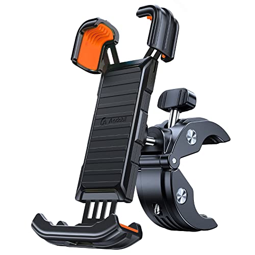 自転車 スマホホルダー バイク 携帯ホルダー 【2023年進化&驚異的な安定性】 Andobil 防振 取付簡単 片手操作 ロードバイク スマホ 携帯ホルダー 3秒取付 片手操作 脱落防止 360度回転 手帳型ケース対応 スマホスタンド 自転車 iPhone SE 14 13 12 11 Pro Max Xperia AQUOSなど全機種適応 日本語説明書付き 4年保証