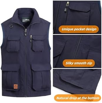 MeiLayM BD8918 Outdoor Vissersvest voor heren, casual vest met meerdere