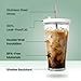 Kensal Home Reusable Iced Coffee Cup (16 Oz/Grande), Leak Proof and Double Wall Insulated Iced Coffee Tumbler, Come with Reusable Plastic and Metal Straws and Straw Cleaner - White