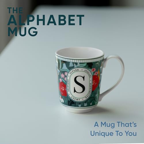 Image of Shay Alphabet Mug, 1 Pc, S, 300ml | Ceramic Mug |Glossy Finish | Ceramic Coffee Cup | Porcelain | Microwave Safe (Alphabet Mug - S)