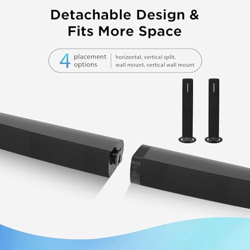 Assistrust Sound Bar for Smart TV,90W Soundbar with Bluetooth/ARC/Optical/AUX Connect, Auto Volume Boost, 3 Customizable Equalizer Modes, 2 in 1 Detachable Soundbar for TV/PC/Gaming/Projectors by Assistrust - Image 8