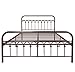 YALAXON Vintage Sturdy Queen Size Metal Bed Frame with Headboard and Footboard Basic Bed Frame No Box Spring Needed，Antique Brown.