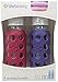 Lifefactory BPA-Free Baby Bundle Gift Set with 2 9-Ounce Glass Baby Bottles and 2 Silicone Teethers, Raspberry and Royal Purple