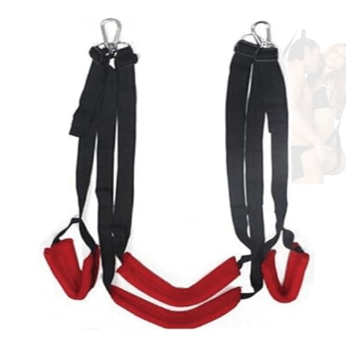 Balançoire de Sport Suspendue derrière la Porte, et la balançoire pour Couples Peut Supporter Un Poids de 300 LB (Rouge)