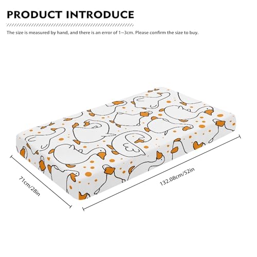 Image of Cartoon Goose Fitted Crib Sheet White Goose Baby Crib Sheet Fit Standard Crib and Toddler Mattress,Crib Mattress Sheets for Boys Girls 28 inchx52 inch