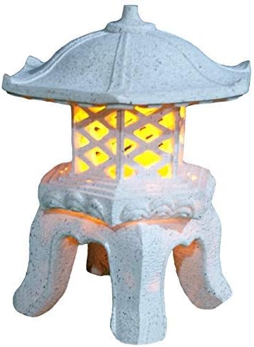 TIAAN 36cm Height Japanese Style Lantern Solar Garden lamp Solar Pagoda Light