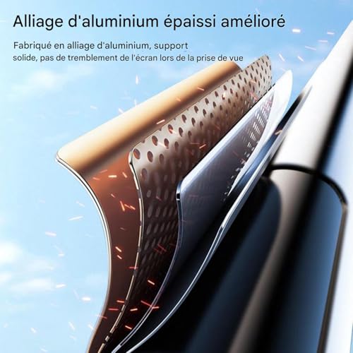 Trípode para teléfono extensible con mando inalámbrico y soporte antideslizante ajustable 7