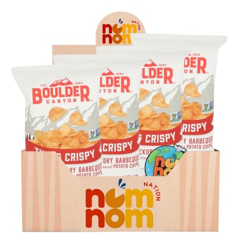 Chips Thin Crsp Hkry Bbq – 6 oz Bags – Pack of 4 – Potato Chips Snack for Lunch – Made Good with Organic Potatoes and Avocado – Alternative to Lays Potato Chips and Late July Chips with a Random Item – 5 Items