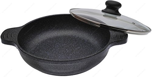 KW QPW24L Ceramic Marble Coated Cast Aluminium Frying Pan, 9½ Inches