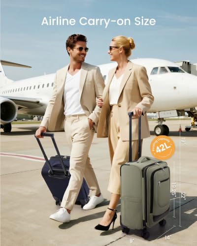 Image of LOVEVOOK Carry On Luggage 22x14x9 Airline Approved 22inch Softside Suitcase