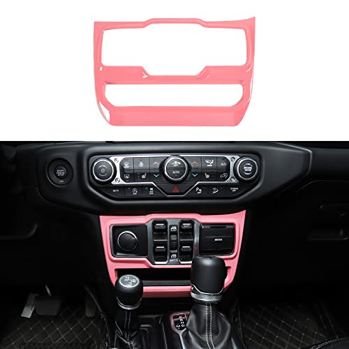 JeCar Pink Center Console Window Control Panel Trim Cover for 2018-2024 Jeep Wrangler JL JLU Gladiator JT Interior Accessories by JeCar - Used condition - US$25.52