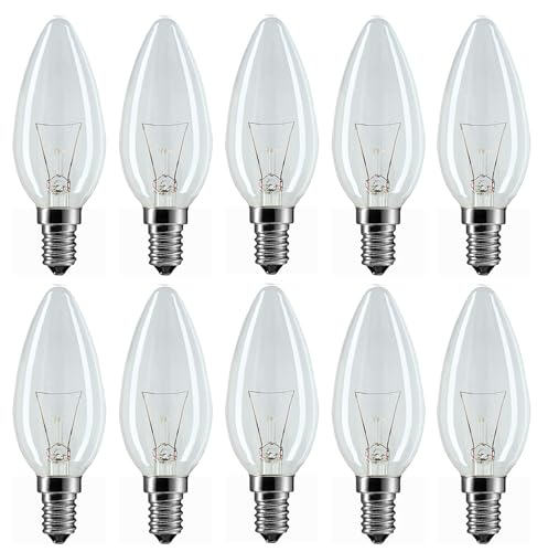 10 x 25W Clear Candle Light Globes Bulbs Lamps Incandescent Small Screw SES E14
