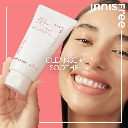 image for innisfree Cherry Blossom Glow Jam Cleanser, Sulfate Free, Korean Face 