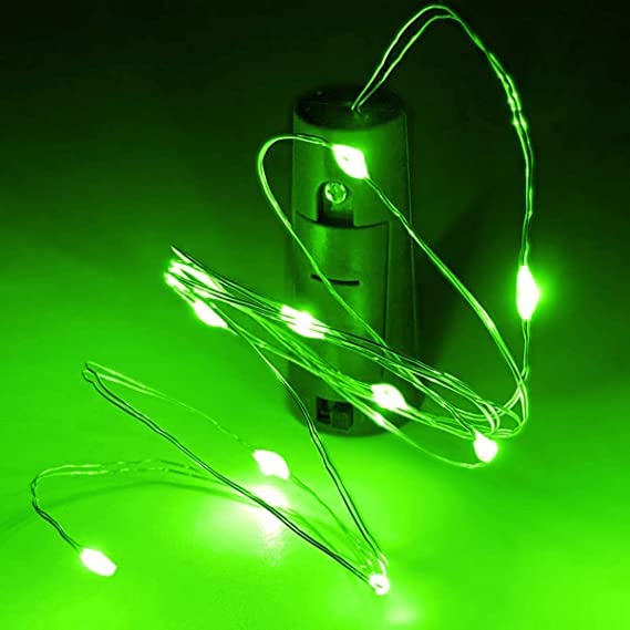 Lexton Cork Light | Bottle Light | Green Copper String Light | Cork String Light | 12 Pieces | for Valentine's Day, Room décor, Birthdays, Party,Diwali