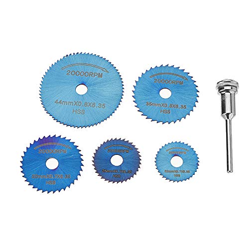 TuToy 6Pcs Hss Kreissägeblätter Set Bule Nano beschichtetes Sägeblatt für rotierende Werkzeuge