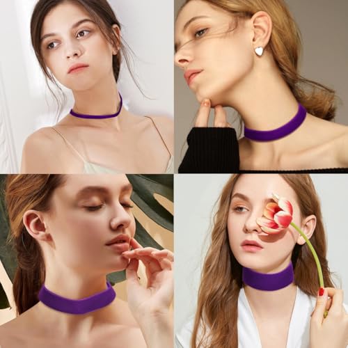 Bocar 10pcs 4 Size Velvet Choker Set Necklace for Women Classic Gothic Adjustable Choker Necklaces Collar Costume Jewelry2