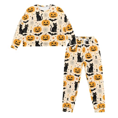 Image of Women's Pajamas Set Soft 2 Piece Loungewear Long Sleeve Pj Set Matching Sleepwear with Pockets for Women Plus Size