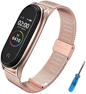 EasyULT Compatible with Xiaomi Band 7 Strap, Adjustable Stainless Steel Metal Replacement Strap Wristband, Straps Compatible with Xiaomi Band 7 (Non Host)