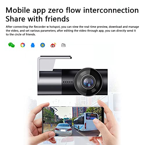 Câmera de traço para carros,Câmera de carro 1080P Dash Cam | Gravador de Condução, WiFi, Visão Notur