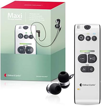 Bellman & Symfon Maxi Classic Personal Sound Amplifier with Earbuds for Difficult Hearing Situations - Wireless Sound Amplification Device - Digital Audio, Clarifies Sound - Easy to Use, for Seniors