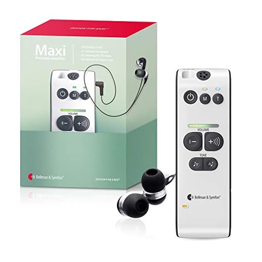 Bellman & Symfon Maxi Personal Sound Amplifier with Earbuds for Difficult Hearing Situations - Wireless Sound Amplification Device - Digital Audio, Clarifies Sound - Easy to Use, for Seniors