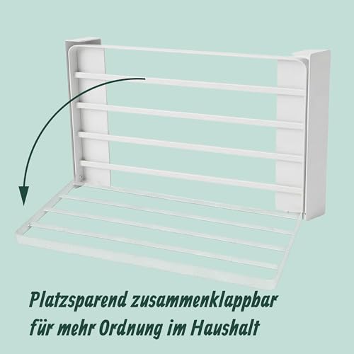Relaxdays magnetischer Wäschetrockner, klappbar, ohne Bohren, HBT: 25x40,5x25 cm, Magnet-Wäscheständer, Metall, weiß