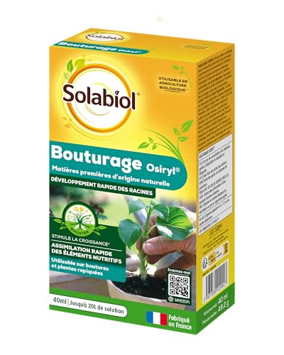 SOLABIOL Bouturage Osiryl - 40ml - Jusqu'à 20L De Solution - Stimulateur Racinaire - Utilisable Sur Boutures & Plantes Repiquées - Utilisable En Agriculture...