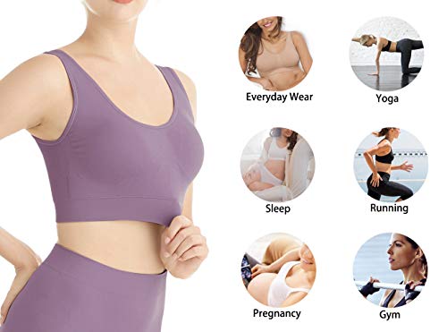 Lemef 3-Pack Seamless Sports Bra Wirefree Yoga Bra With Removable Pads For Women #TOP4