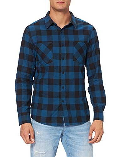 ¡Camisa de cuadros clásica para hombres! Azul y Negro, Leñador Versátil para Ocio y Negocios