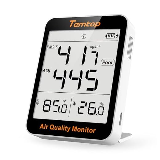 Temtop Indoor Thermometer Air Quality Monitor Beyond Temperature Humidity Meter, Digital Hygro-Thermometer Gauge With Aqi Detector