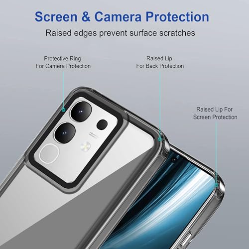 Image of Zapcase Back Case Cover for Vivo T4x 5G | Compatible for Vivo T4x 5G Back Cover | Case Cover with Camera Protection | (TPU + PC | Translucent Black)