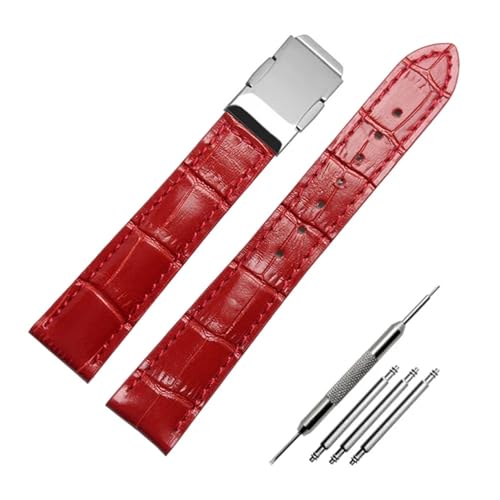 [X] 16mm 18mm bh zCg U[ Xgbv JVI Fit For SHEEN V[Y 5010 5020 h nhCh EHb`oh pXgxg(Red silver buckle,16mm)