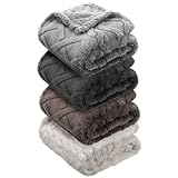 VitalCozy 4 Pcs Fleece 30' x 40' 3D Fluffy Baby Blanket for Boys Nursery Little Girl Infant or Newborn Receiving Swaddling Blankets(Dark Color)