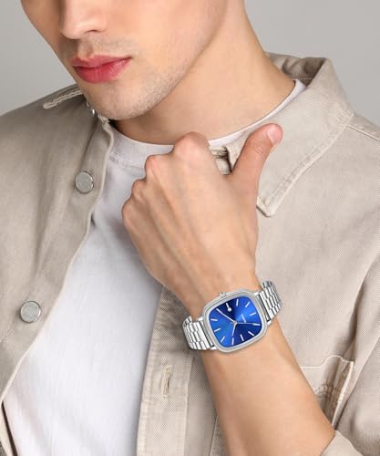 Image of Shocknshop Stainless Steel Analog Square Dial Date Display Unisex Wrist Watch for Men & Women -WCH136