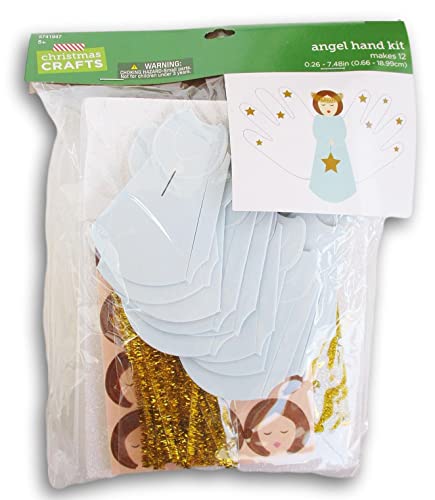 Christmas Angel with Handprint Wings Foam DIY Craft Kit for Kids - 1 Kit (Makes 12)
