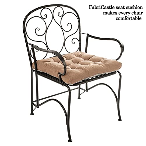 Fabricastle Outdoor Chair Cushions Patio Cushion Premium Comfortable Thick Fill Tufted 19" X 19" Floor Wicker Seat Pads, 2 Count (Coffee, 2) #TOP3