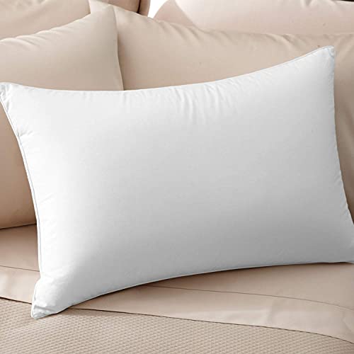 Image of Cuddledown Dreamstead Down Alternative Pillow | 100% Cotton, Percale Weave | Premium European Fill | Hypoallergenic | Handcrafted | Oeko-TEX Standard 100 | 20 inch x 30 inch | Queen | Firm