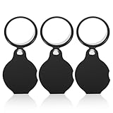 3 STK Lupe Klein 10-Fach Drehbare Mini Leselupe Lupenbrille Faltbare Vergrößerungsglas Taschenlupe Für Lesen Bücher Zeitungen Landkarten Basteln(Schwarz)