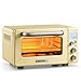 BUYDEEM T103 Countertop Toaster Oven 12QT, No Pre-Heat Needed, 7 Cooking Modes, Retro Mini Toaster Oven with Grill Rack and Baking Tray, Mellow Yellow