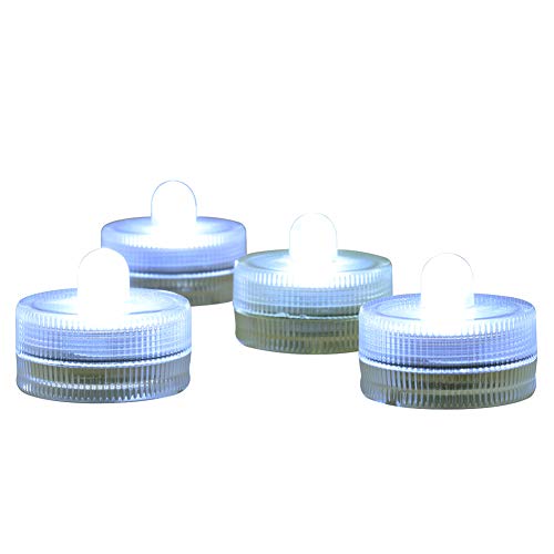 Image of Halloween Lights Submersible LED Lights cr2032 Battery Powered Underwater Waterproof LED Tea Light for Events Wedding Centerpieces Vase Floral Xmas Holidays Home Decor Lighting(Pack of 12) (White)