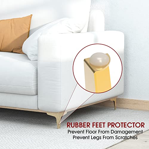 Losodona Gold Furniture Leg Set Of 4 Metal 6 Inch , Modern Style Heavy Duty Sofa Replacement Feet, For Sofa, Chair, Couch, Ottoman, Cupboard (Gold) #TOP4