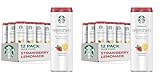 Starbucks,Refreshers with Coconut Water,Strawberry Lemonade,12 fl Oz. Cans,(Pack of 24)