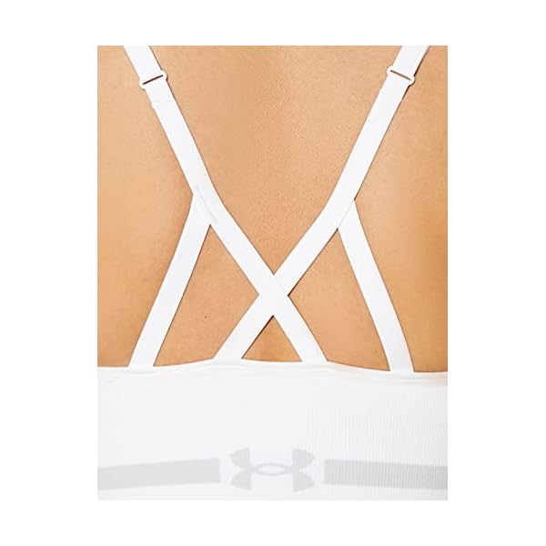 Under-Armour-Womens-Seamless-Low-Impact-Long-Bra Under Armour Women's Seamless Low Impact Long Sports Bra , White (100)/Halo Gray , X-Large