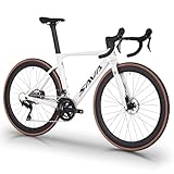 SAVADECK Carbon Fibre Road Bike, Hydraulic Oil Disc Bike with Carbon Fibre Frame and Wheelset, Lightweight Full Carbon Fibre Racing Bike with Shimano R7120 24S Shift Set for Adults.