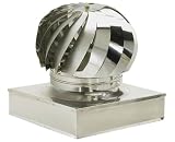 Briconess.com Fumaiolo comignolo Girevole Quadrato e Rettangolare in Acciaio Inox con Base Bassa - Base Rettangolare 32x42 cm