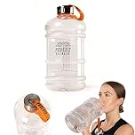 Phoenix Fitness Water Bottle - 2L Drinks Bottle with Leakproof Cap and Carry Strap - Lightweight Bottle for Sports, Gym & Travel - BPA Free & Non Toxic - Clear
