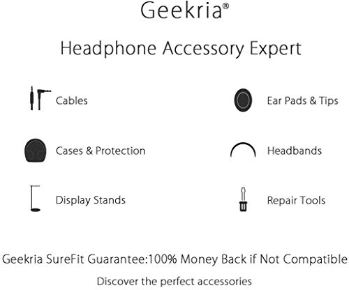 Geekria 2 Pairs Flex Fabric Headphones Ear Covers, Washable & Stretchable Sanitary Earcup Protectors For Over-Ear Headset Ear Pads, Sweat Cover For Gym, Gaming (M/Grey) #TOP6