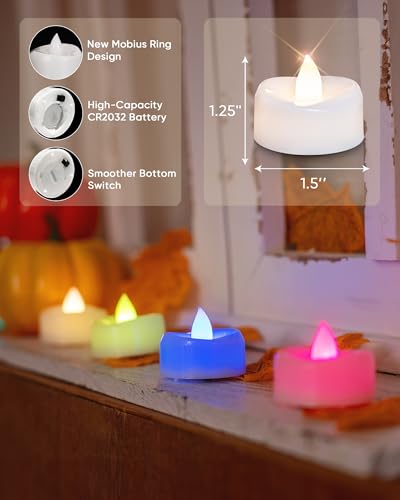 Merrynights 2022MBNBDS Led Candles, 24-Pack Color Changing Tea Lights Candles Battery Operated Bulk, Long-Lasting 200+ Hours Flameless Tealight Candles For Halloween Christmas Holiday Decor thumb #1